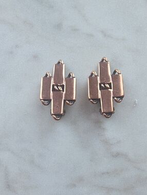 Vintage Renoir modernist copper clip-on earrings